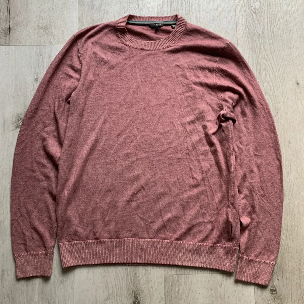 Ted Baker London Men's Size 4 Wool‎ Cashmere Blend Crew Neck Sweater Burgundy